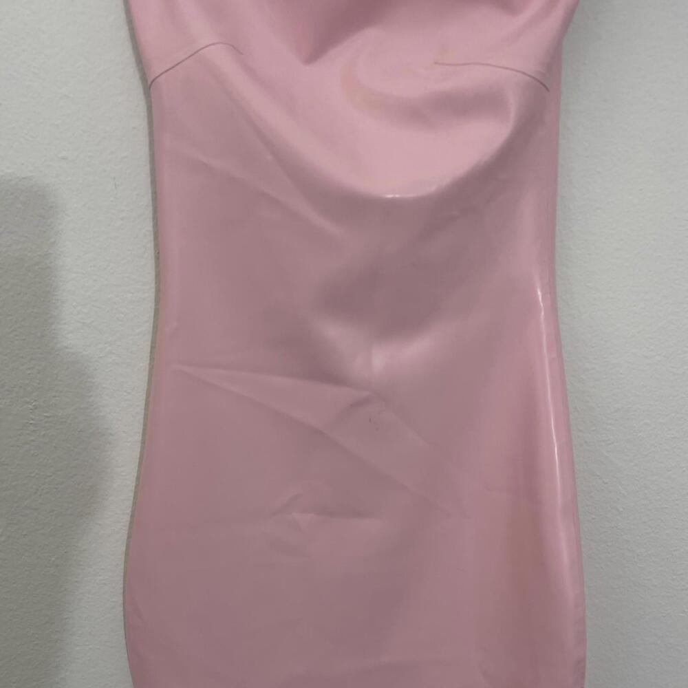 Miaou Lila Dress pink candy Midi Latex Strapless S NWT $450msrp - Picture 5 of 9